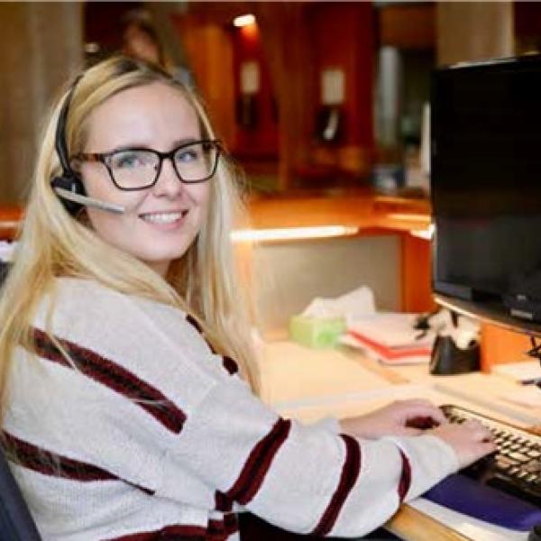 Student on Computer Office admin
