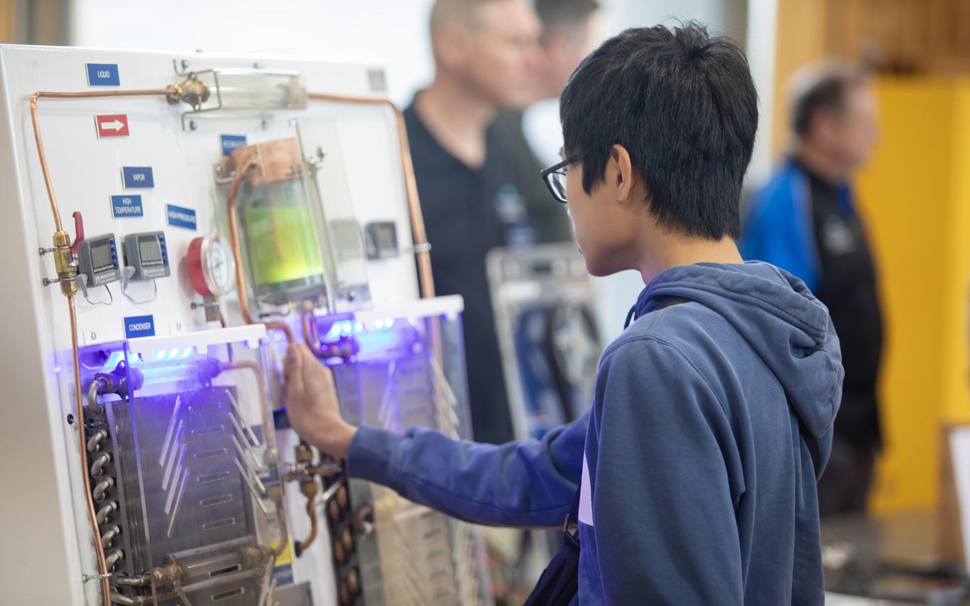 student at the trades and tech showcase